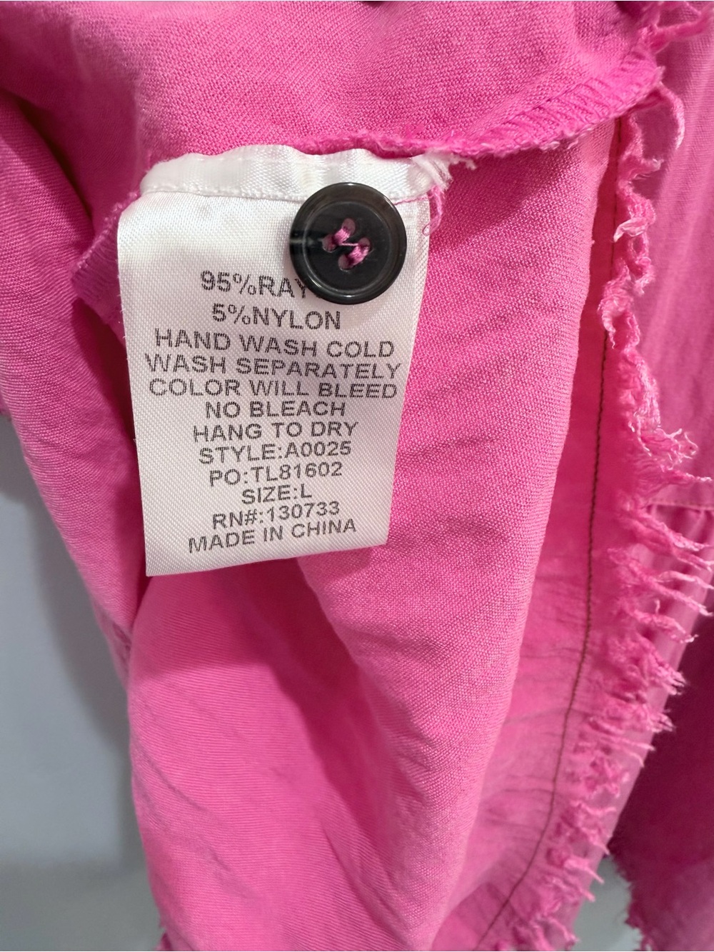 Umgee Hot Pink Tiered Frayed Hem Shirt Summer Shirt Mini Dress Oversized Large - Picture 9 of 12